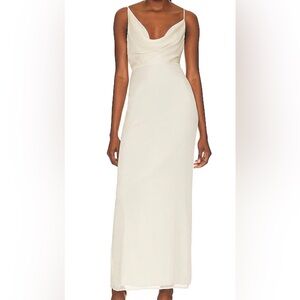 NBD Nadiah Gown Ivory White Cream Maxi Lightweight Dress Women’s Size Large New